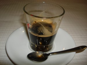 In Europe coffee is often served in a glass